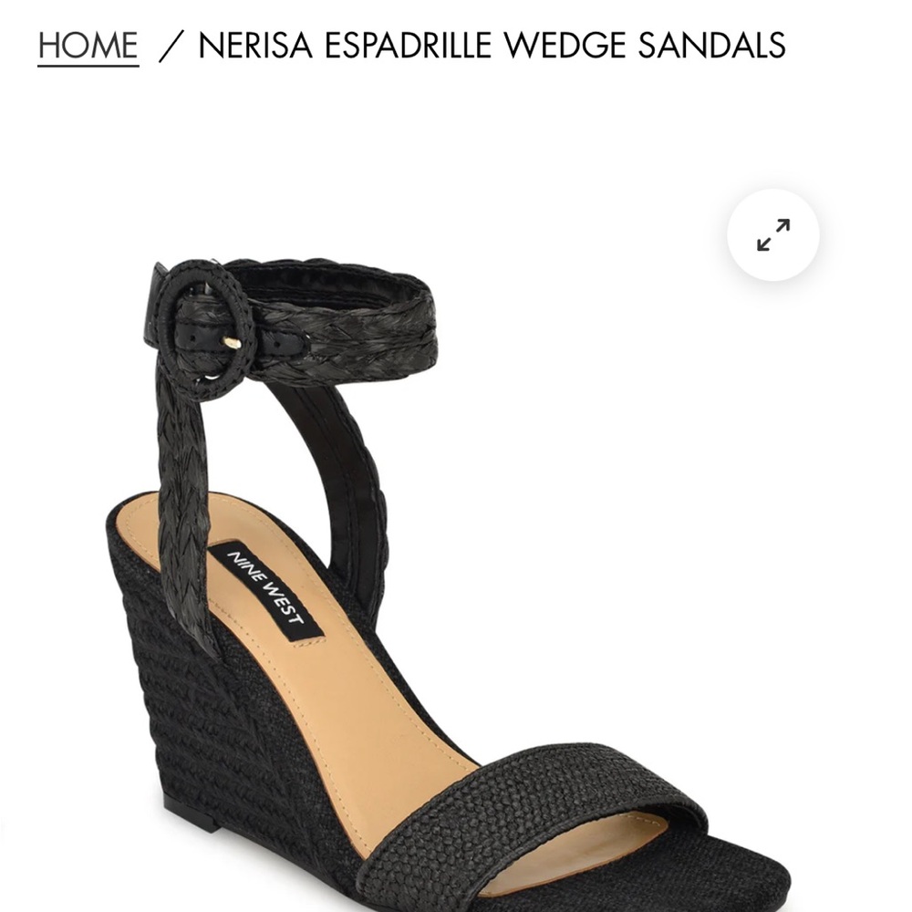 Nine West Black Woven Wedges - Picture 14 of 15